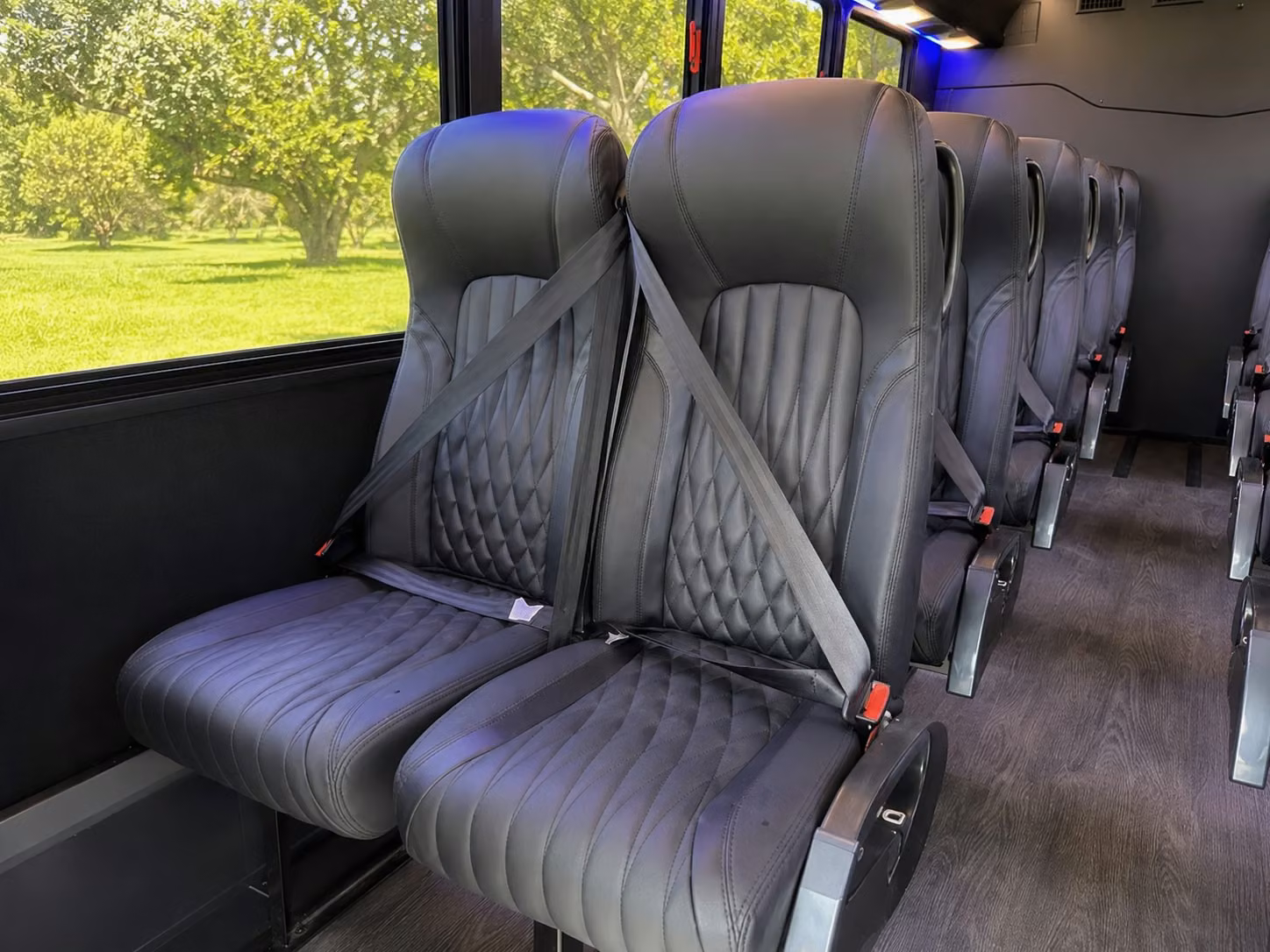 minibuses and charter buses for midland ranch and outdoor wedding venues